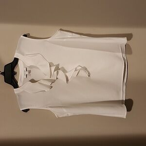 Nine West Sleeveless Ruffled White Top - Size L
